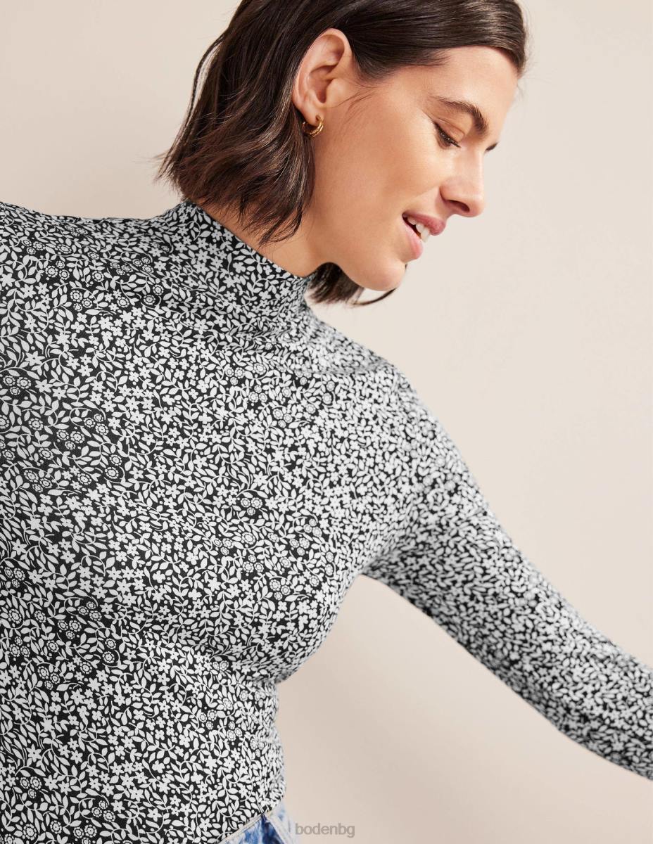 облекло Boden трико с високо деколте черен и слънчоглед Жени LL681819