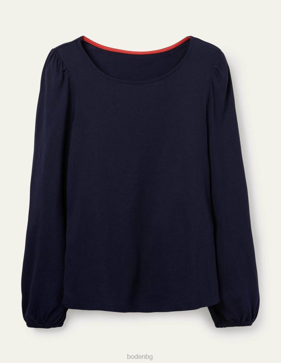 облекло Boden супермеко горнище с дълъг ръкав военноморски флот Жени LL68181