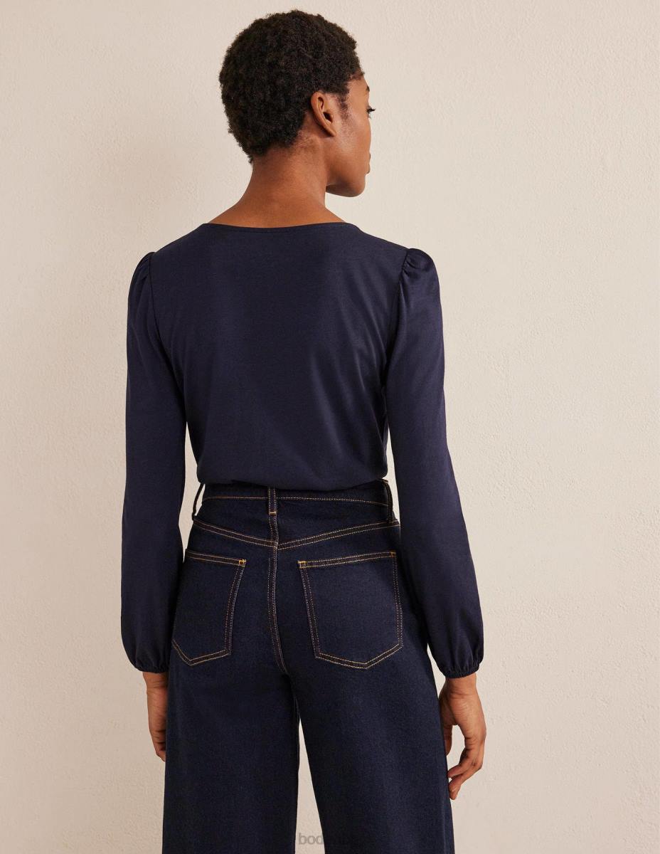 облекло Boden супермеко горнище с дълъг ръкав военноморски флот Жени LL68181