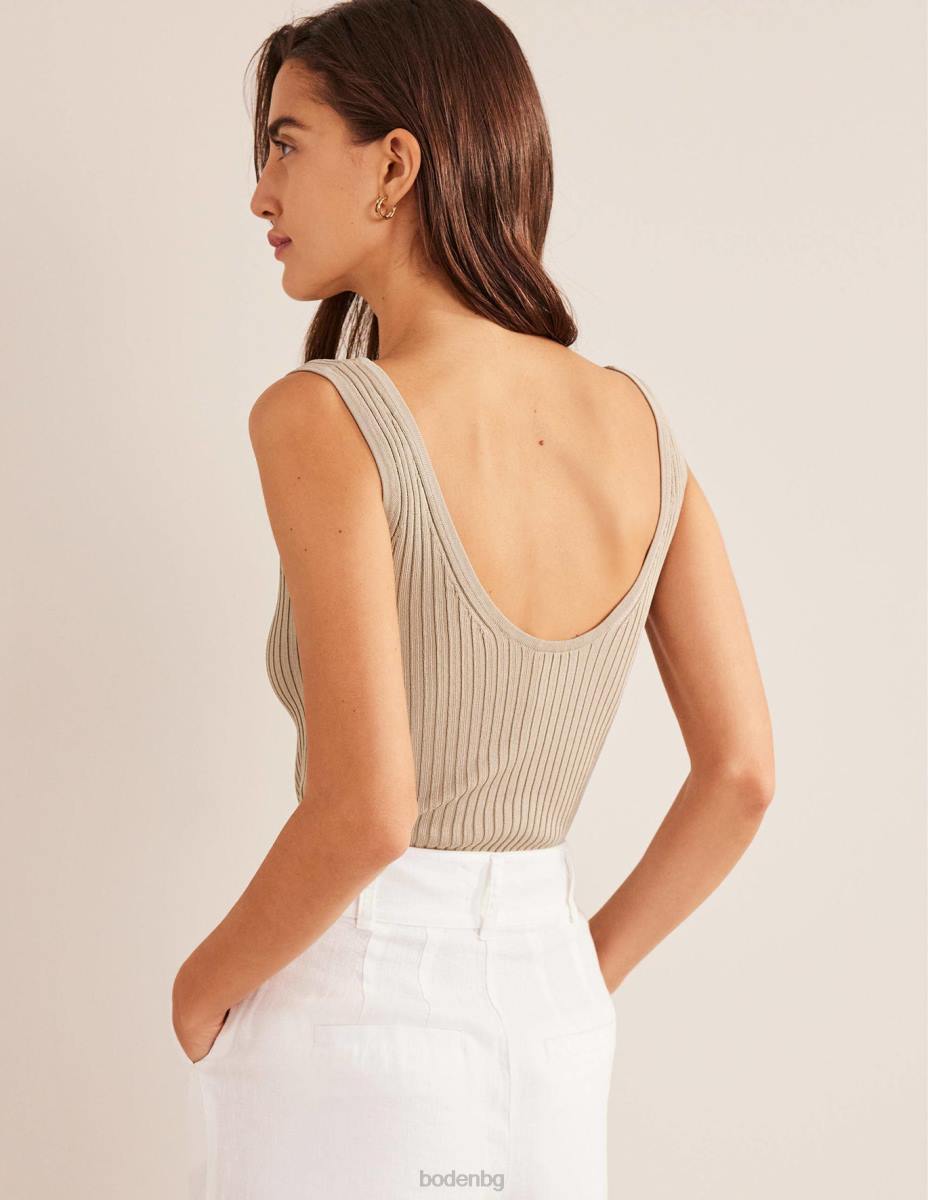 облекло Boden изрязана рипсена жилетка камък Жени LL681825