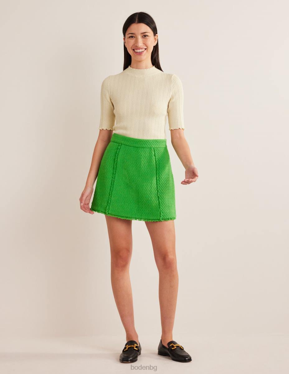 облекло Boden оребрена горна част с високо деколте топла слонова кост Жени LL681828