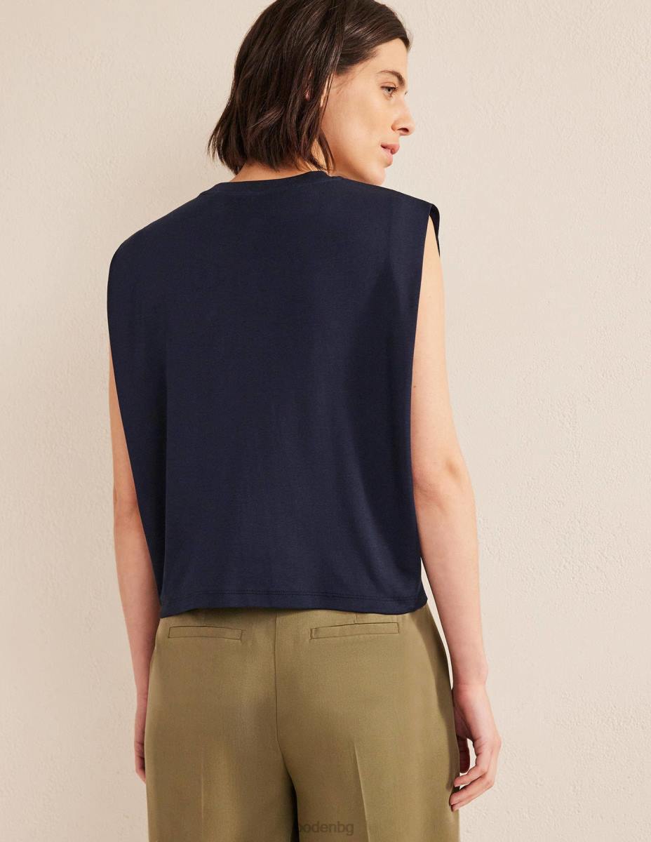 облекло Boden перфектно памучно горнище без ръкави военноморски флот Жени LL68182