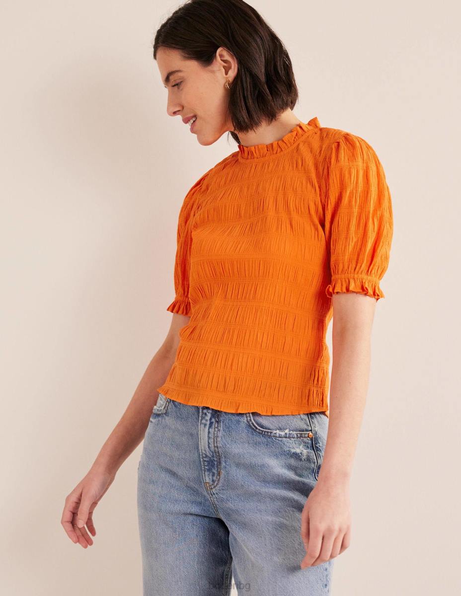 облекло Boden вталена текстурирана горна част вермилион червено Жени LL681836