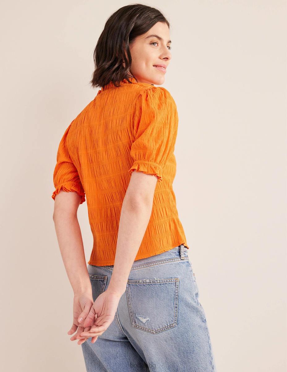 облекло Boden вталена текстурирана горна част вермилион червено Жени LL681836