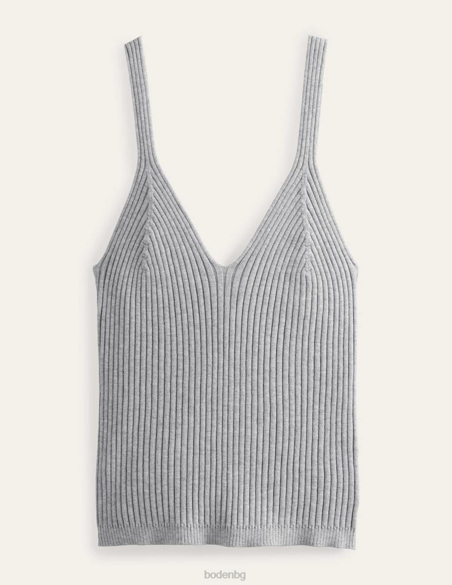 облекло Boden жилетка с оребрено горнище бледосив меланж Жени LL681845