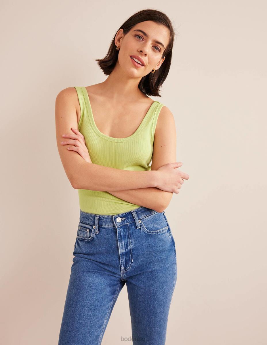 облекло Boden памучна рипсена жилетка мек шам фъстък Жени LL681848