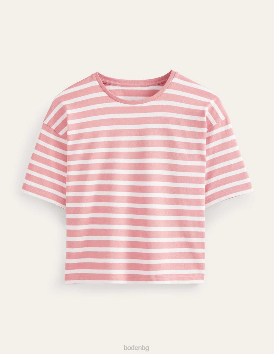 облекло Boden тежка бретонска тениска розово розово/слонова кост Жени LL681854