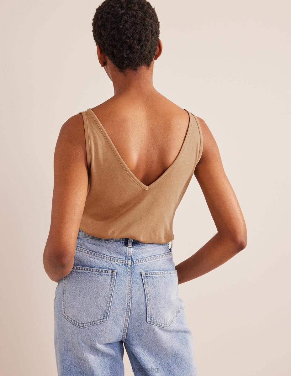 облекло Boden мека жилетка камила Жени LL681855