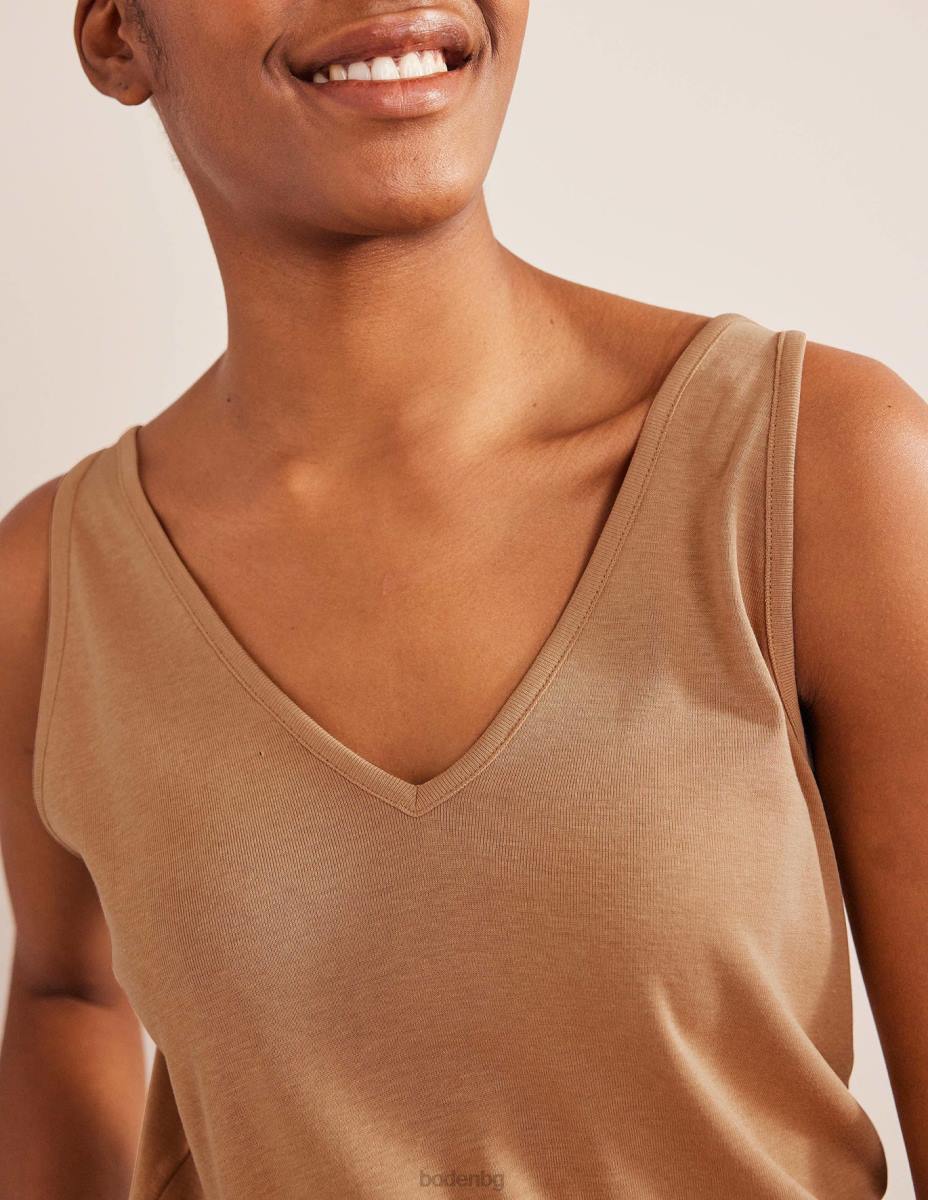 облекло Boden мека жилетка камила Жени LL681855