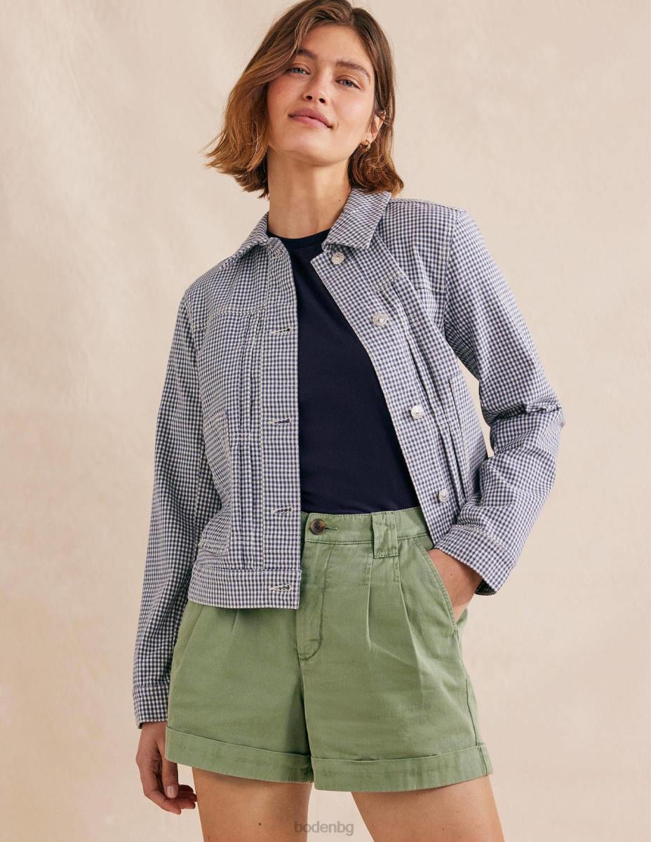 облекло Boden тениска с кръгла яка от чист памук военноморски флот Жени LL681863