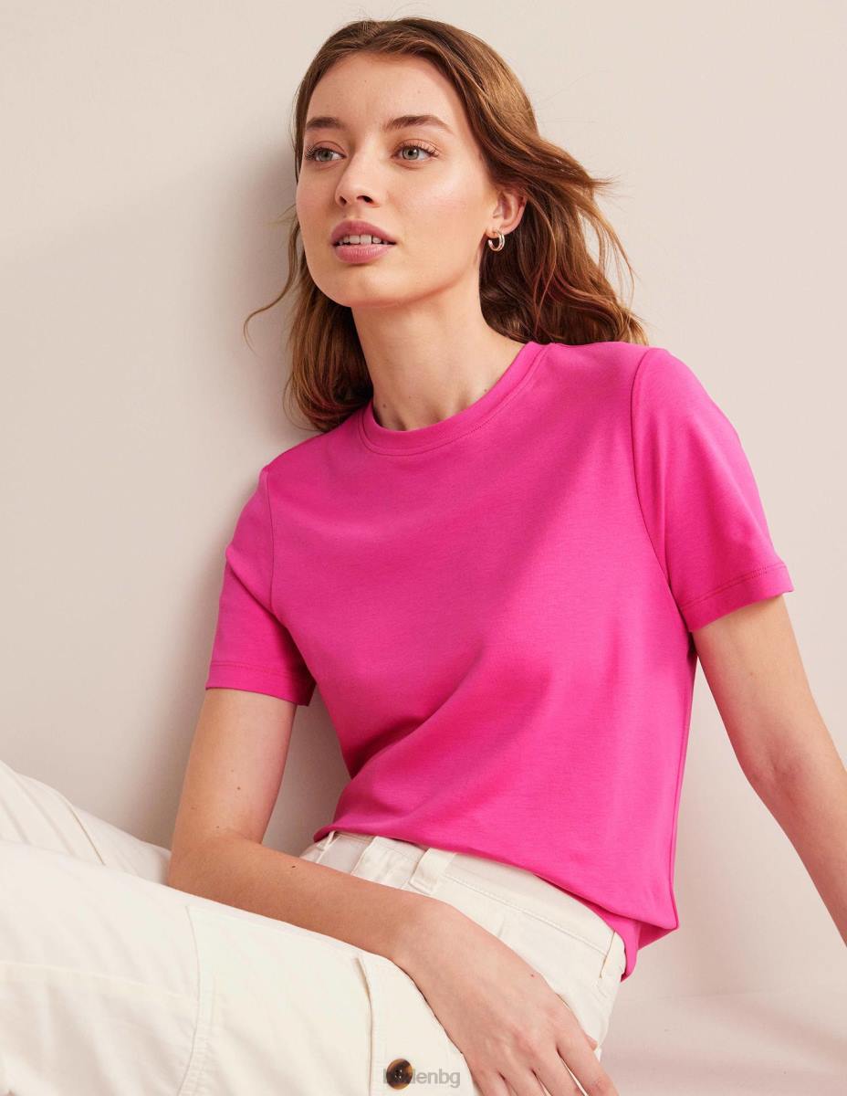 облекло Boden перфектна памучна тениска фуксия федора Жени LL681864