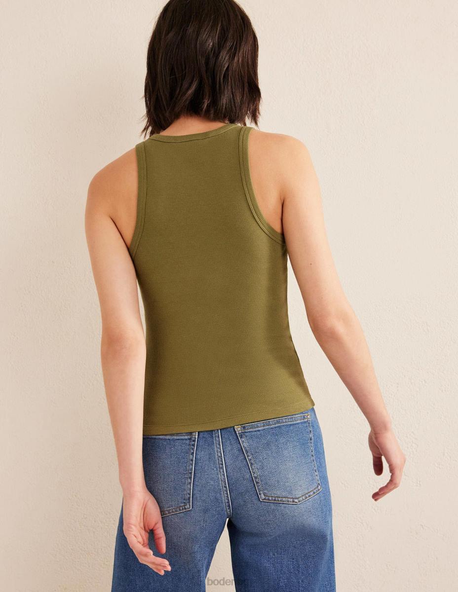 облекло Boden памучна рипсена жилетка измито каки Жени LL681886