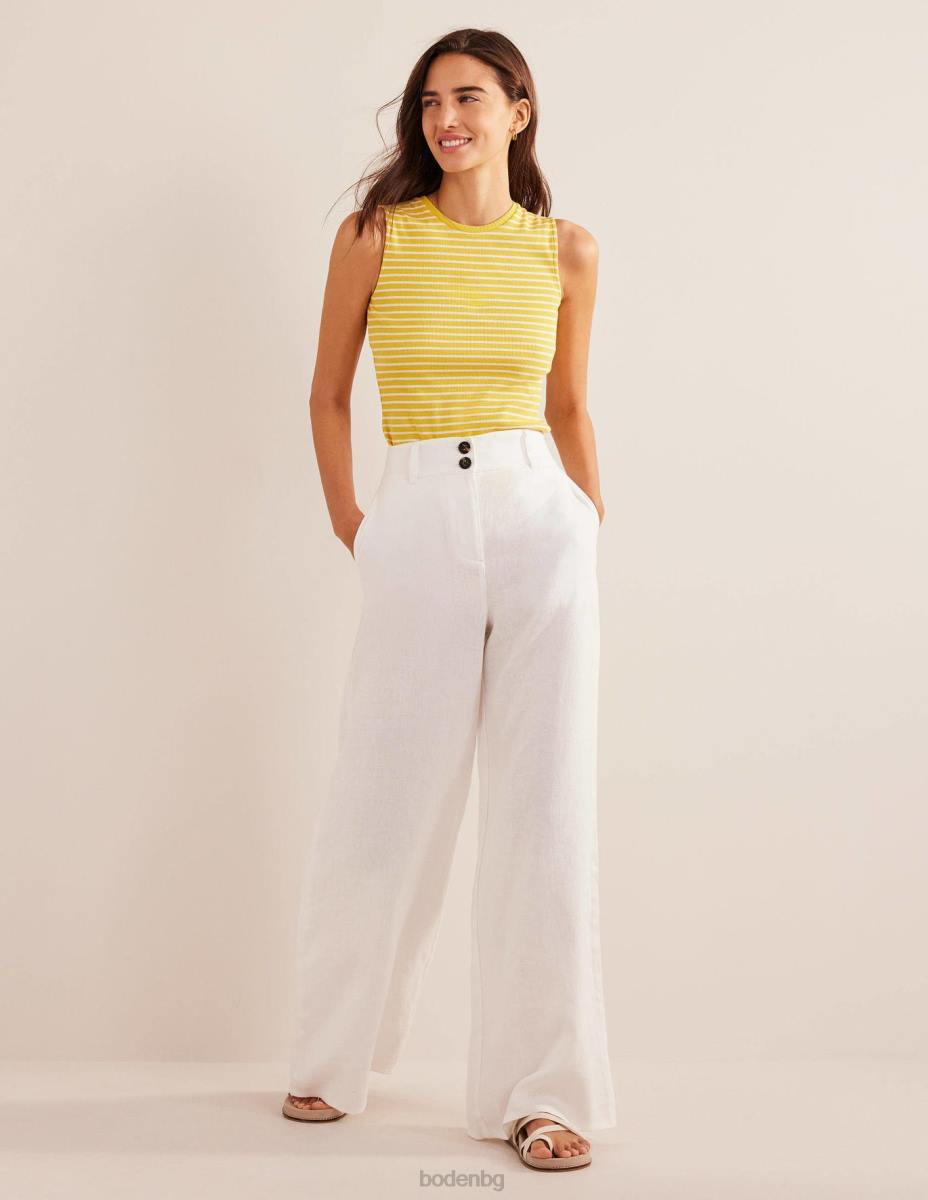 облекло Boden оребрен потник на райета жълто/слонова кост Жени LL681887