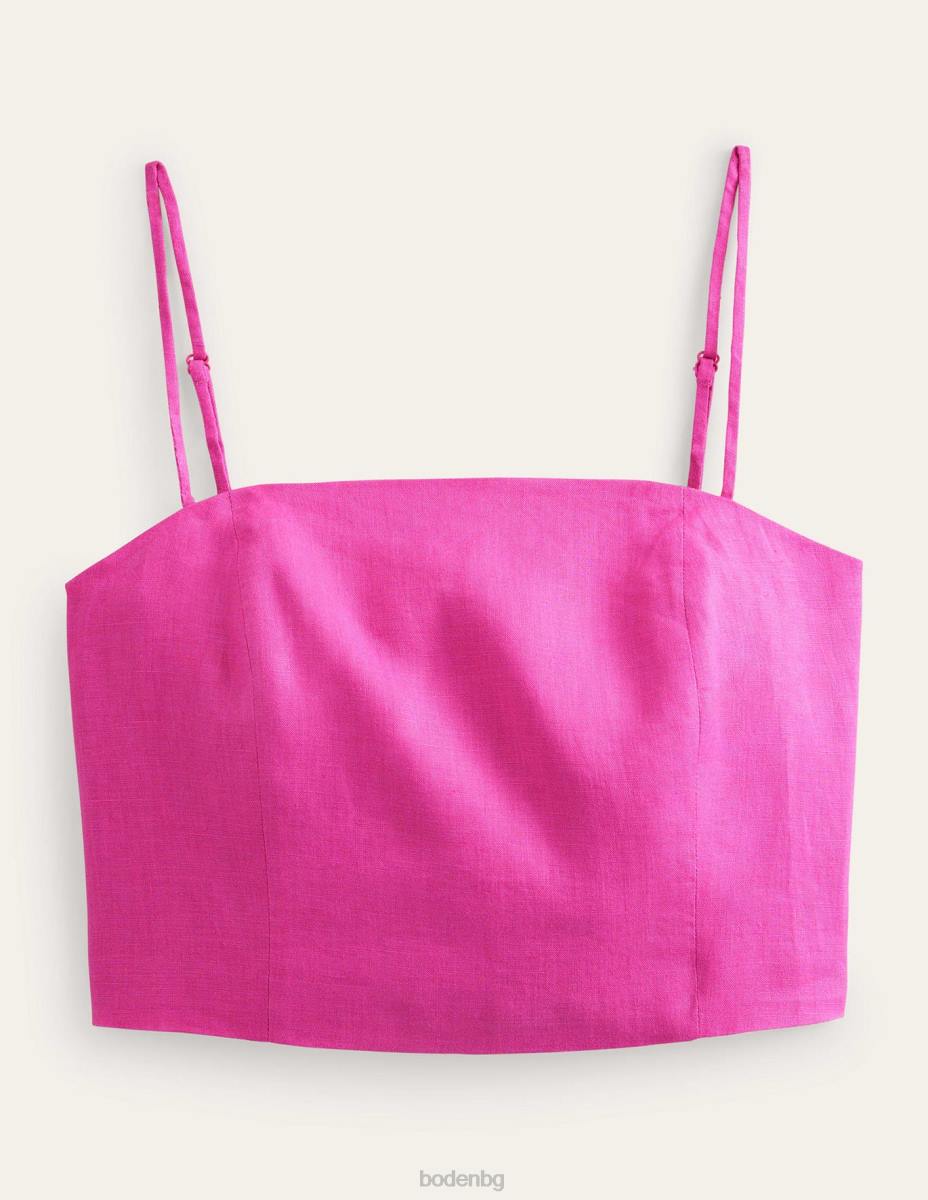 облекло Boden вталена ленена горна част с презрамки розово виолетово Жени LL681893