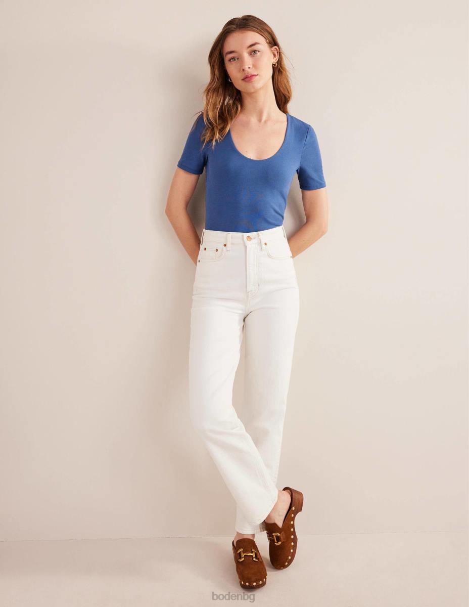 облекло Boden двуслойна горна част с къс ръкав истински флот Жени LL681900