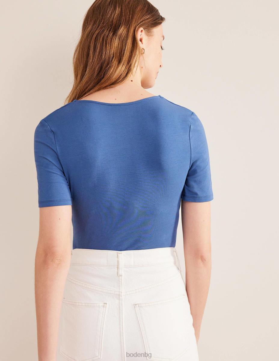 облекло Boden двуслойна горна част с къс ръкав истински флот Жени LL681900