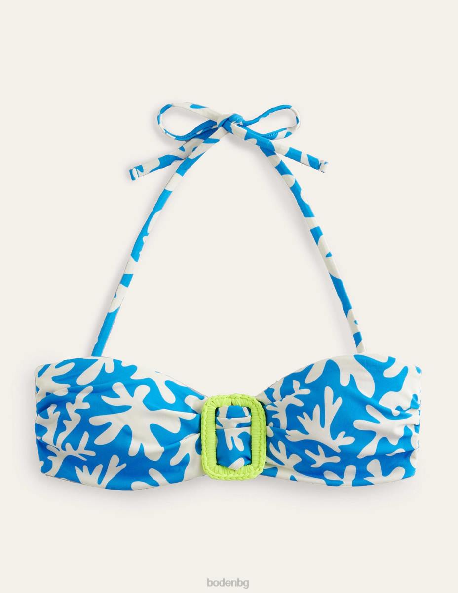 облекло Boden горна част с бандо с катарама синя и абстрактна зеленина Жени LL681905