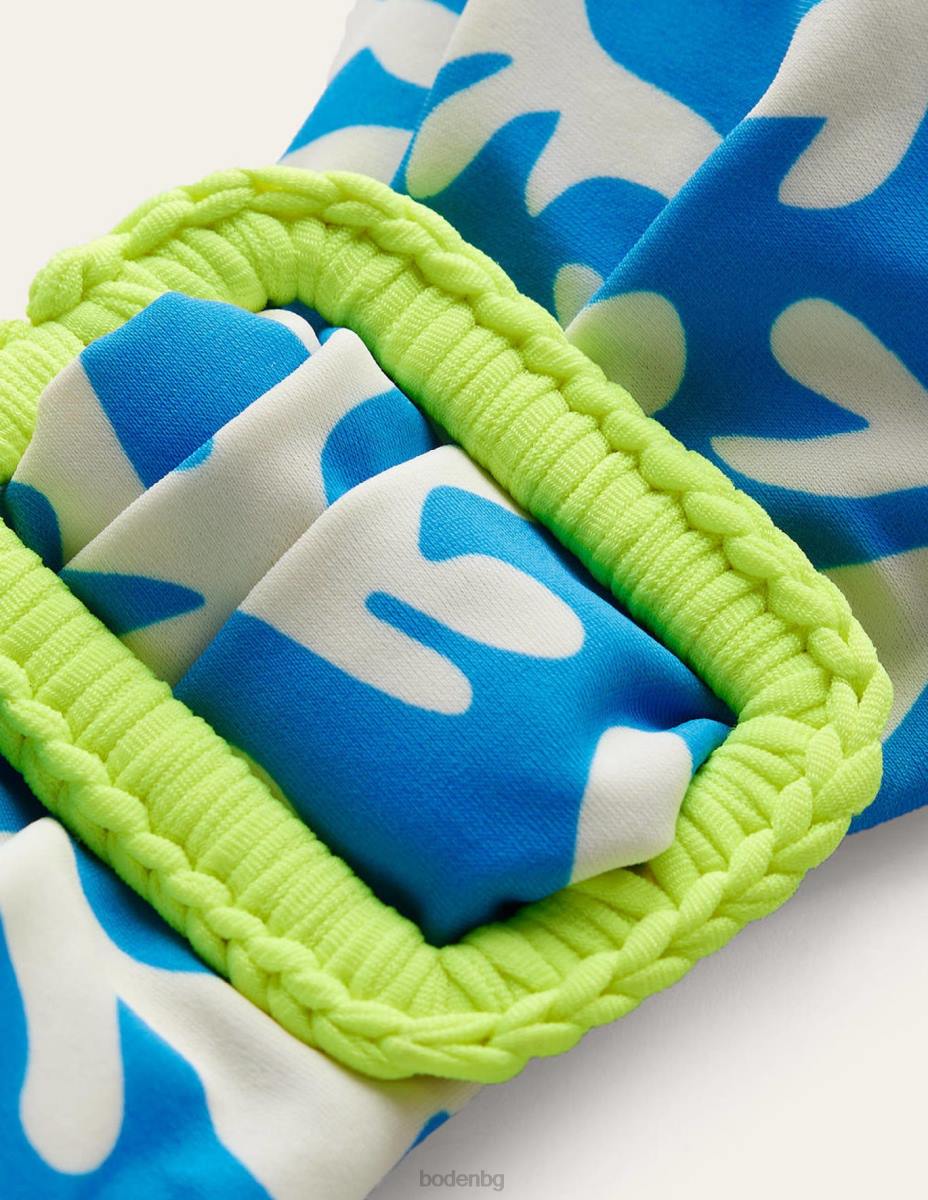 облекло Boden горна част с бандо с катарама синя и абстрактна зеленина Жени LL681905