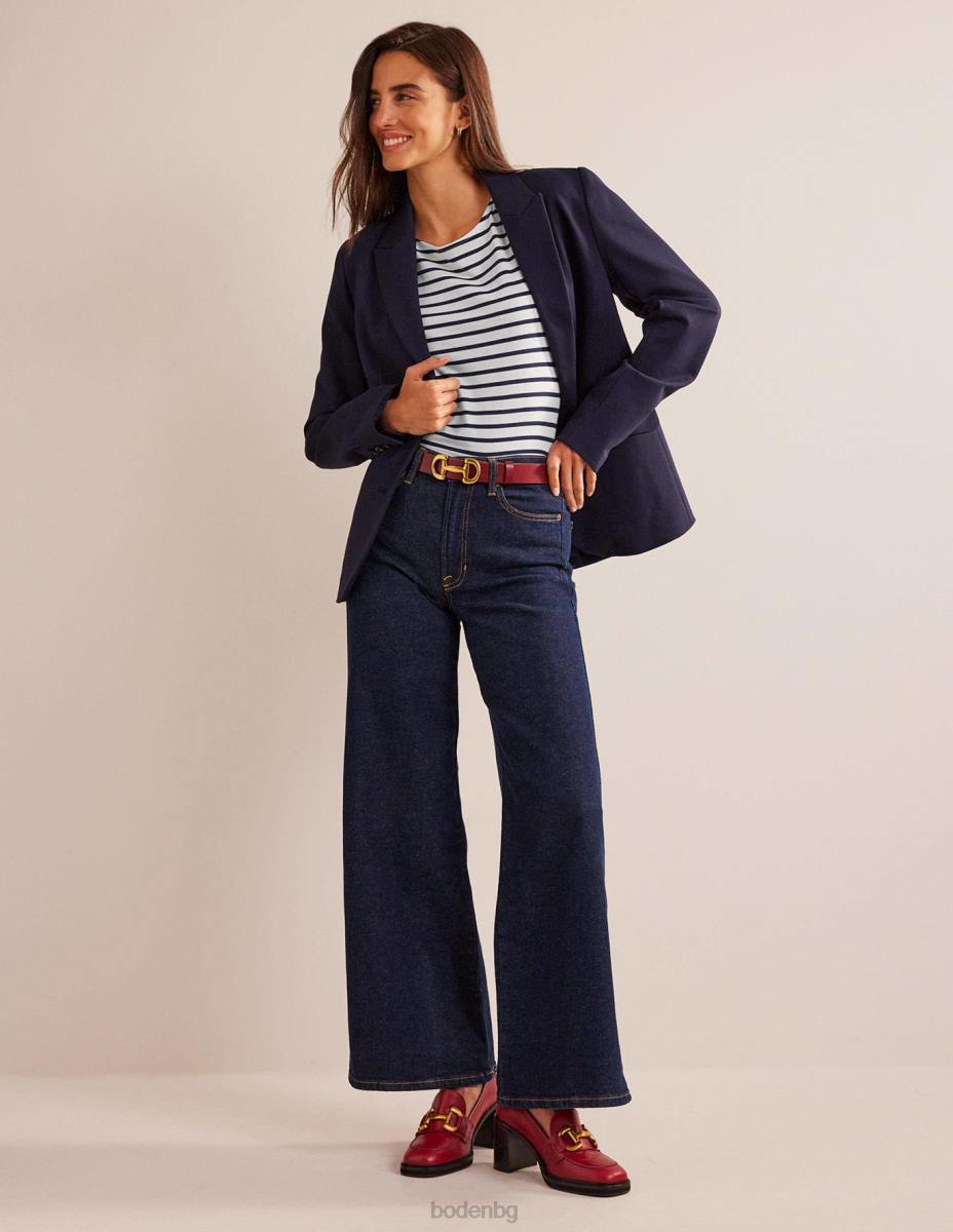 облекло Boden ела бретон с къс ръкав слонова кост и флот Жени LL68191