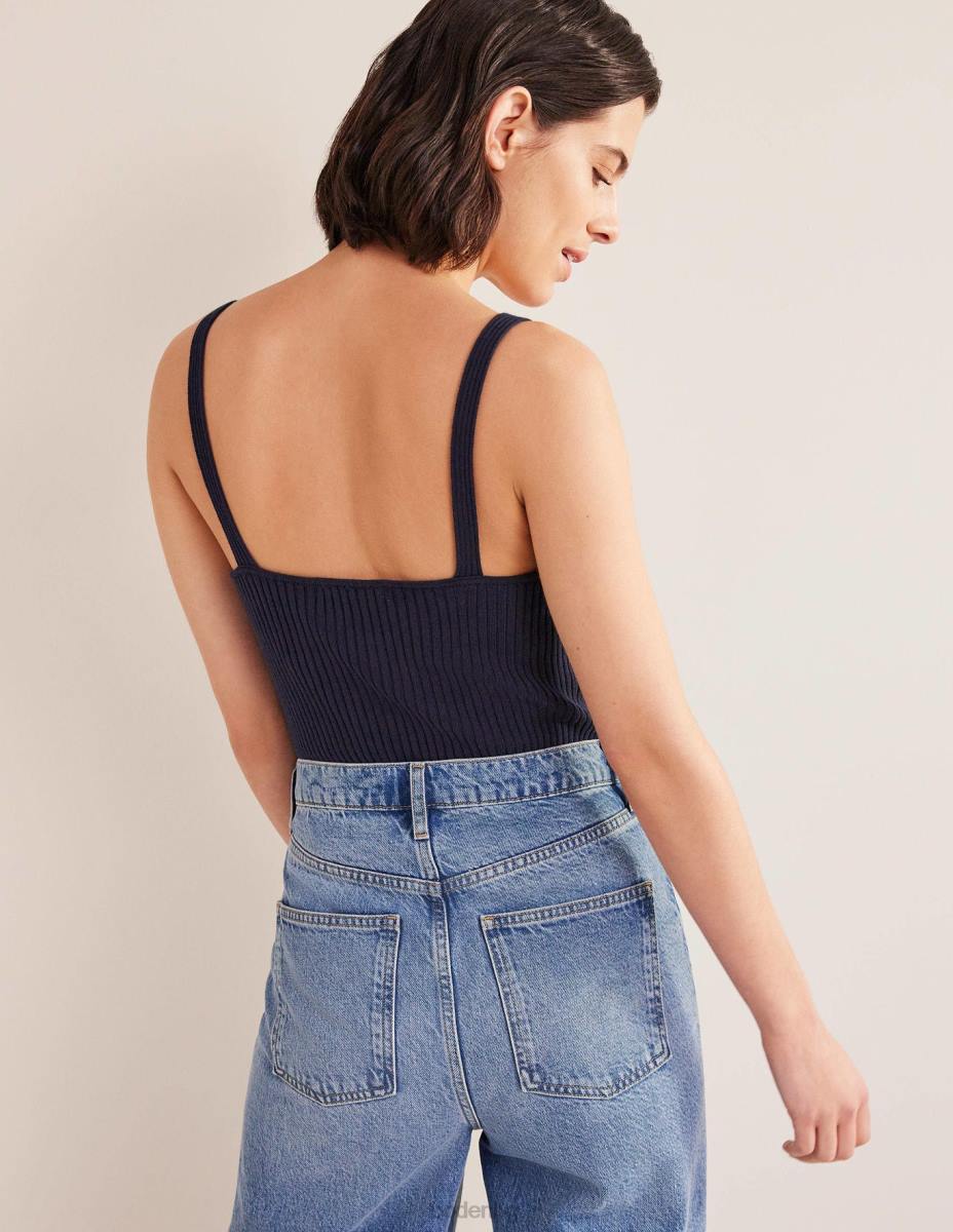 облекло Boden жилетка с оребрено горнище военноморски флот Жени LL681921