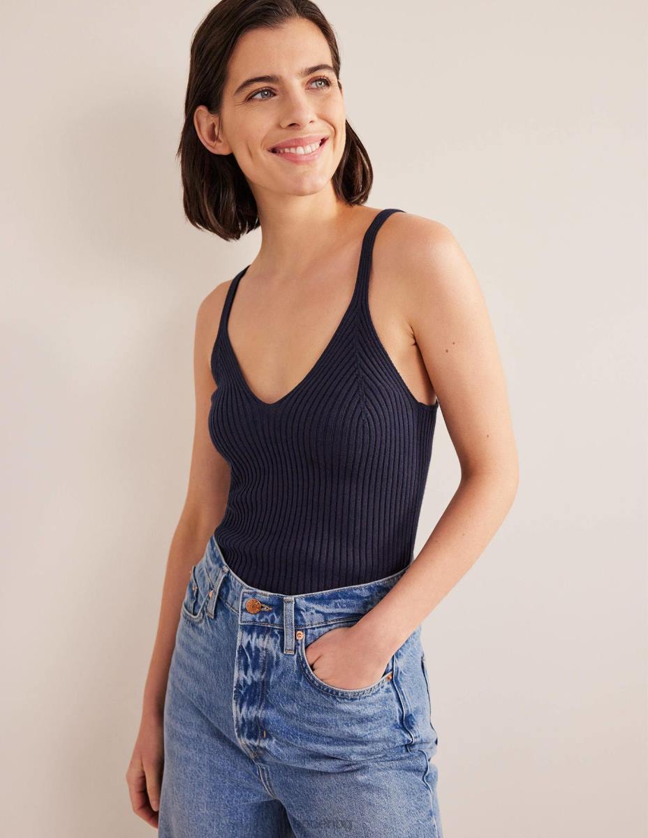 облекло Boden жилетка с оребрено горнище военноморски флот Жени LL681921