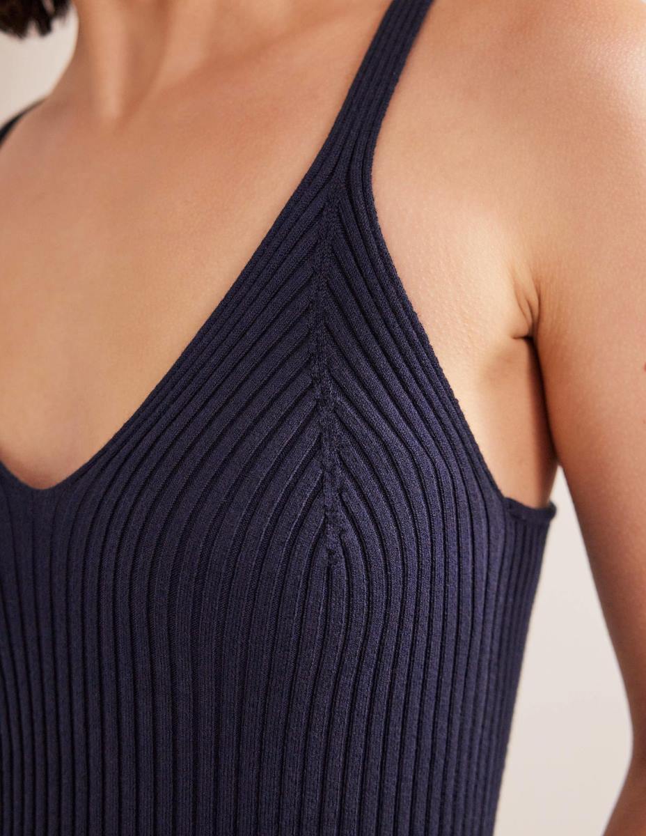 облекло Boden жилетка с оребрено горнище военноморски флот Жени LL681921