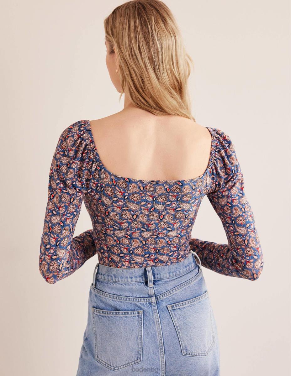 облекло Boden горнище от трико със сладурче истинска морска и пейсли тераса Жени LL681929