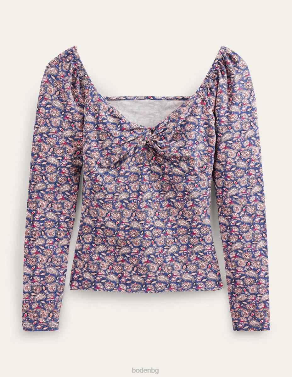 облекло Boden горнище от трико със сладурче истинска морска и пейсли тераса Жени LL681929