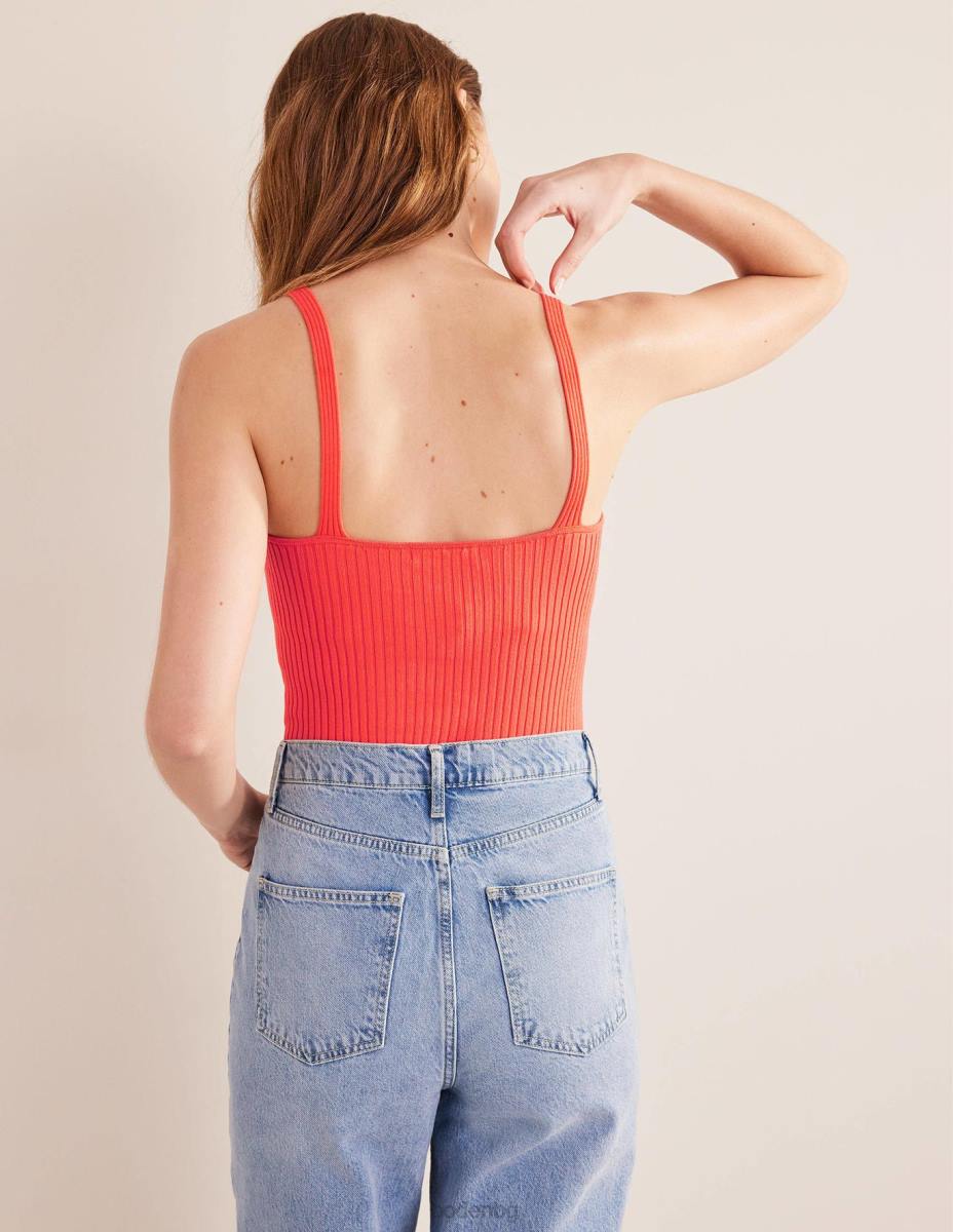 облекло Boden жилетка с оребрено горнище пунш от диня Жени LL681932