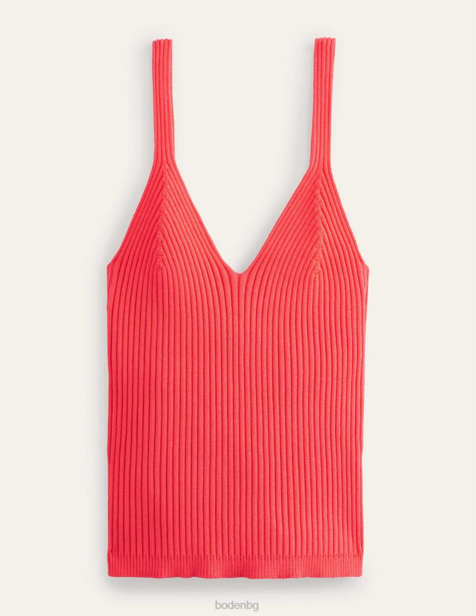 облекло Boden жилетка с оребрено горнище пунш от диня Жени LL681932