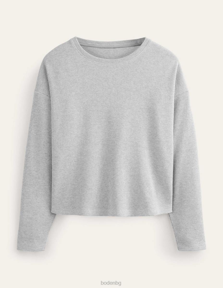 облекло Boden горна част с текстурирани вафли сив мергел Жени LL681942