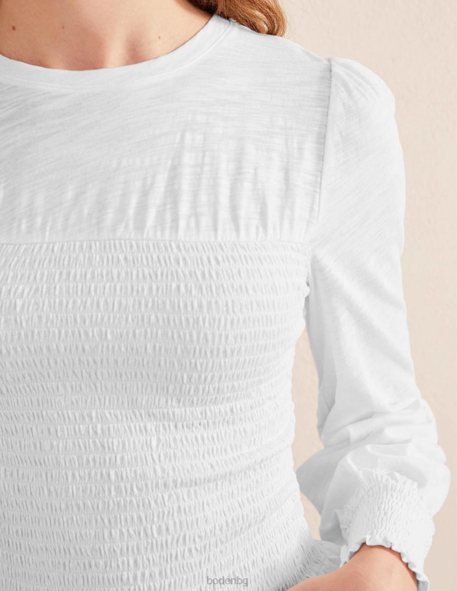 облекло Boden памучен топ с елече бяло Жени LL681944