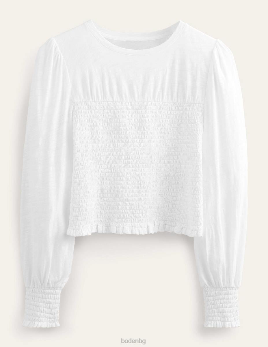 облекло Boden памучен топ с елече бяло Жени LL681944