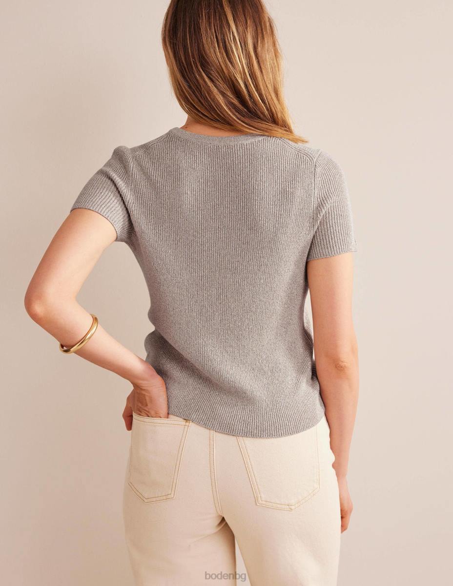 облекло Boden изрязана блестяща трикотажна тениска въже блясък Жени LL681952