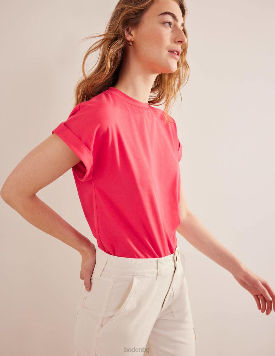 облекло Boden обърната назад тениска фестивално розово Жени LL681965