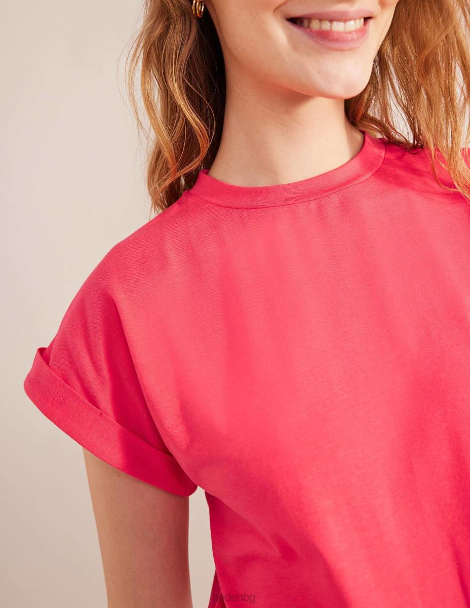 облекло Boden обърната назад тениска фестивално розово Жени LL681965