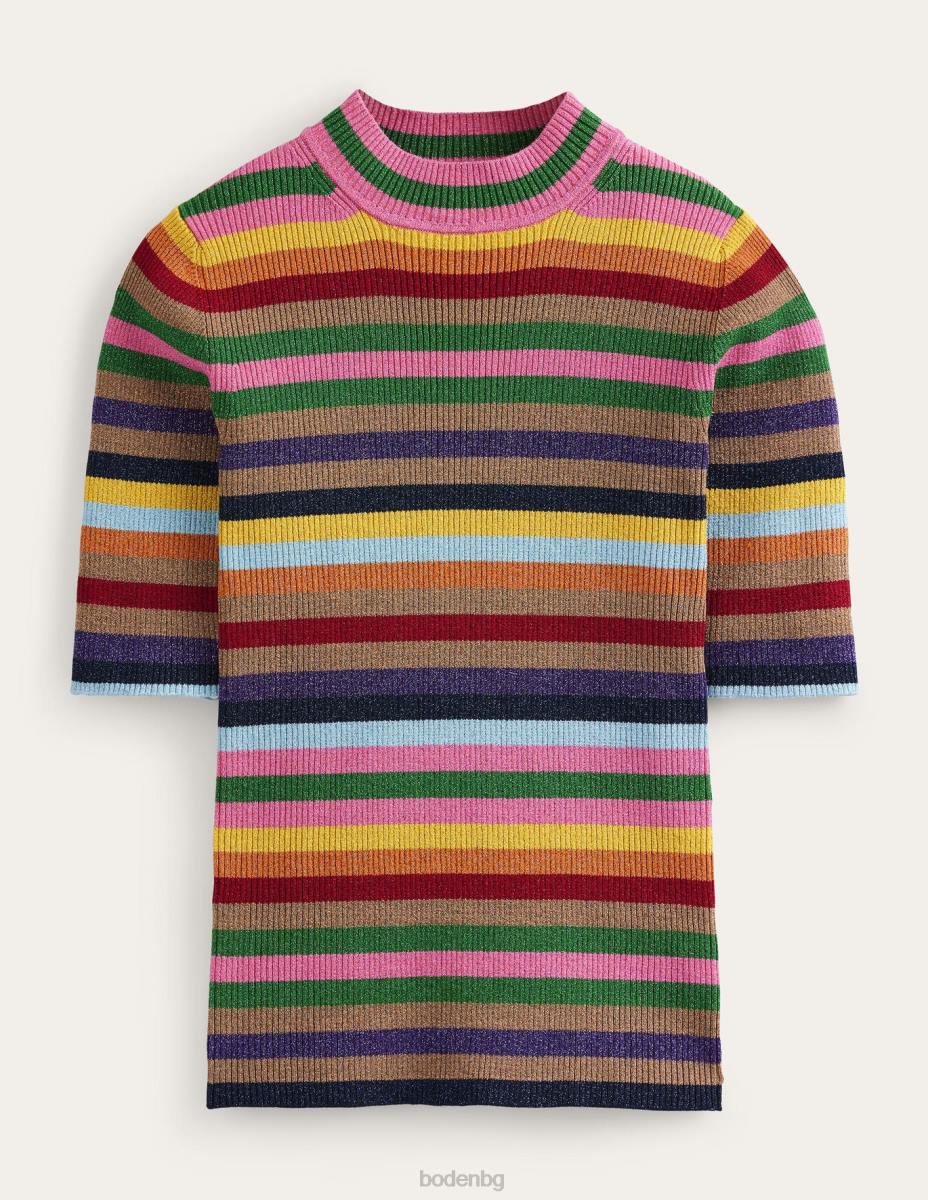 облекло Boden искряща горна част с висока яка блясък много райе Жени LL681977