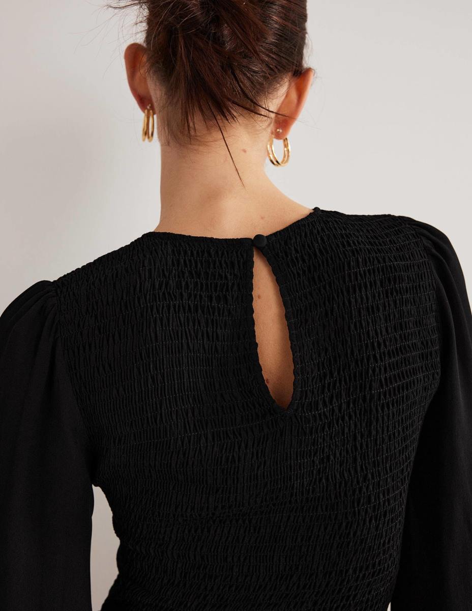 облекло Boden пушен елече с кръгла яка черен Жени LL681978