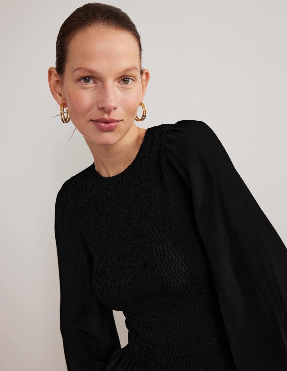 облекло Boden пушен елече с кръгла яка черен Жени LL681978