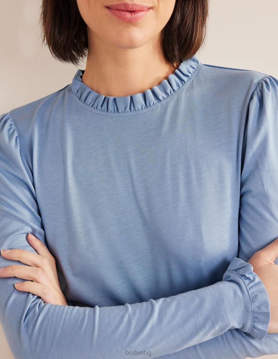 облекло Boden горна част със супермеки волани делф синьо Жени LL681990