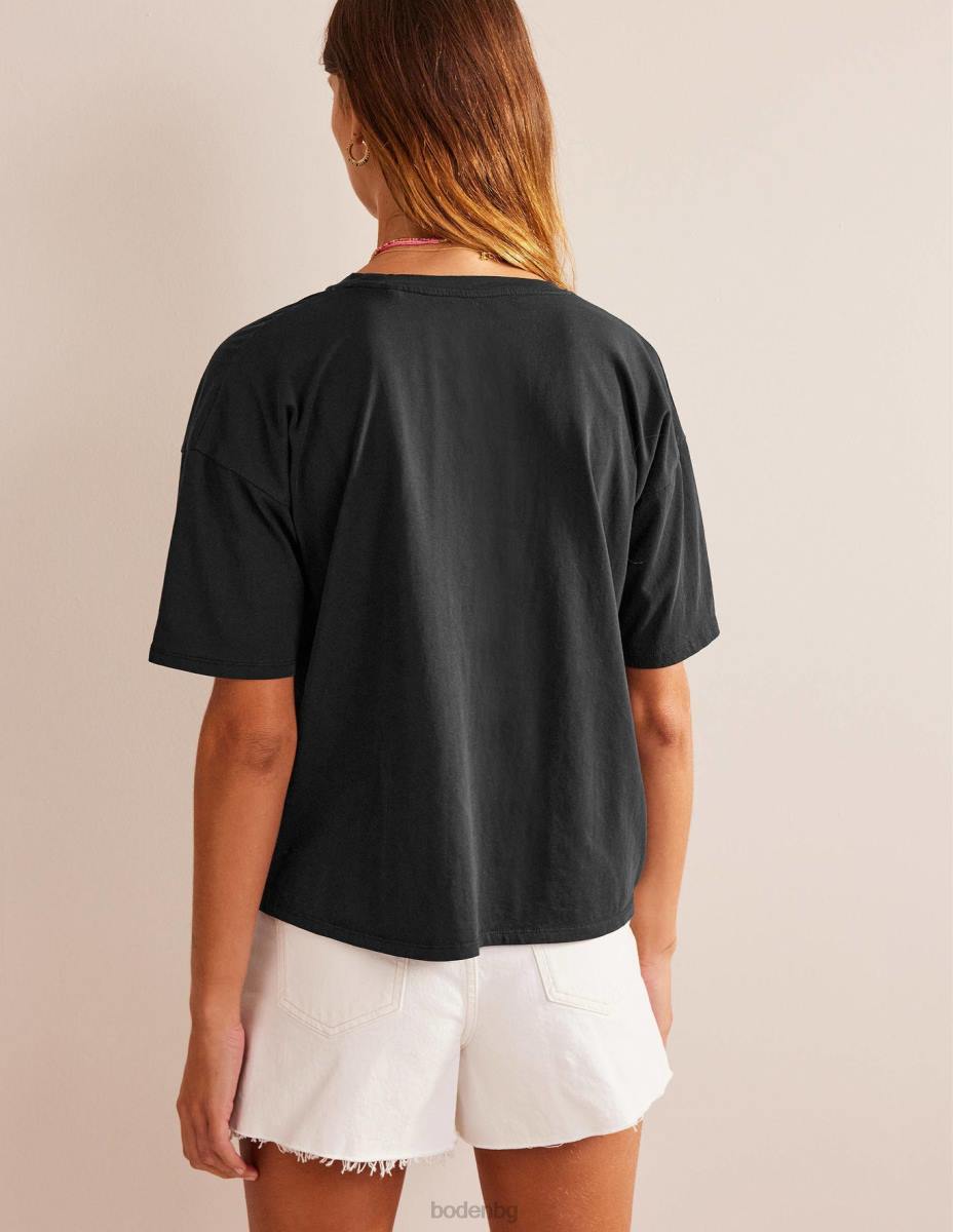 облекло Boden голяма изпрана тениска черен Жени LL682001