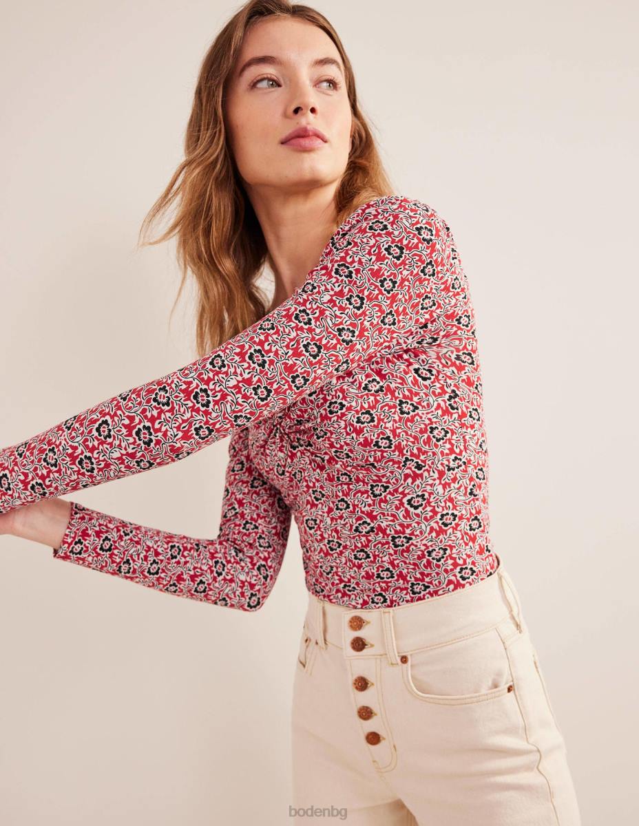 облекло Boden горнище от трико със сладурче домати & детелина вихър Жени LL682010