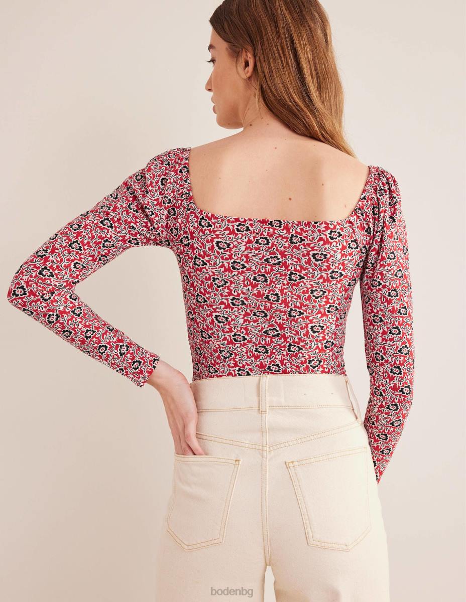 облекло Boden горнище от трико със сладурче домати & детелина вихър Жени LL682010