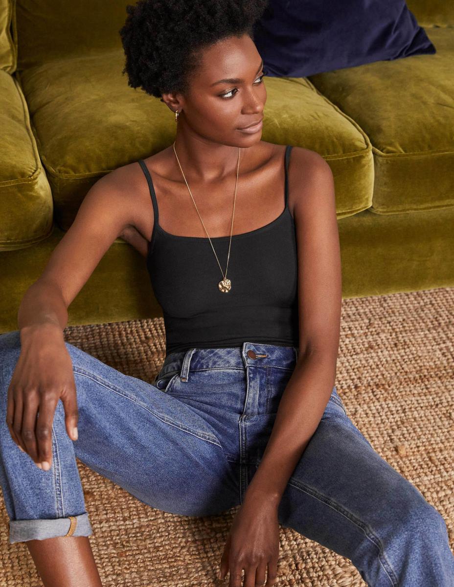 облекло Boden обикновен ками топ черен Жени LL68203