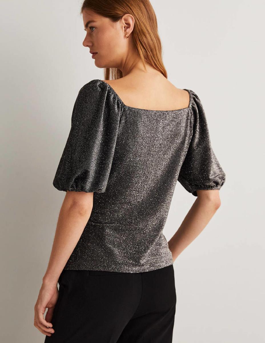 облекло Boden горна част от искрящо трико сребърен блясък Жени LL682032