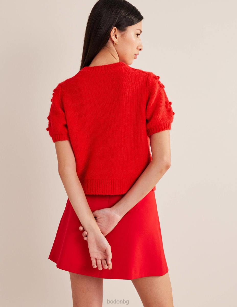 облекло Boden пухкав топ за Свети Валентин ягодов тарт червен Жени LL682057