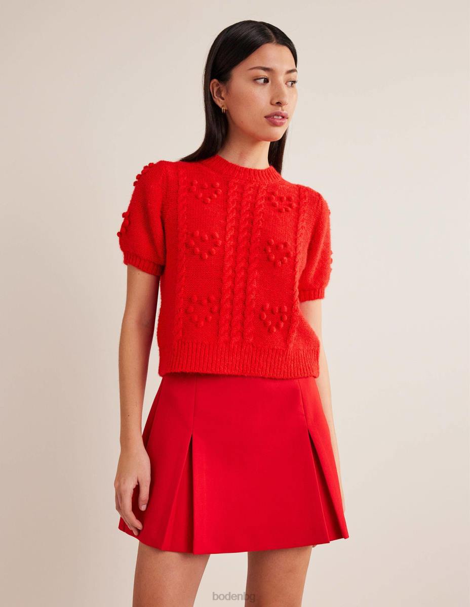 облекло Boden пухкав топ за Свети Валентин ягодов тарт червен Жени LL682057