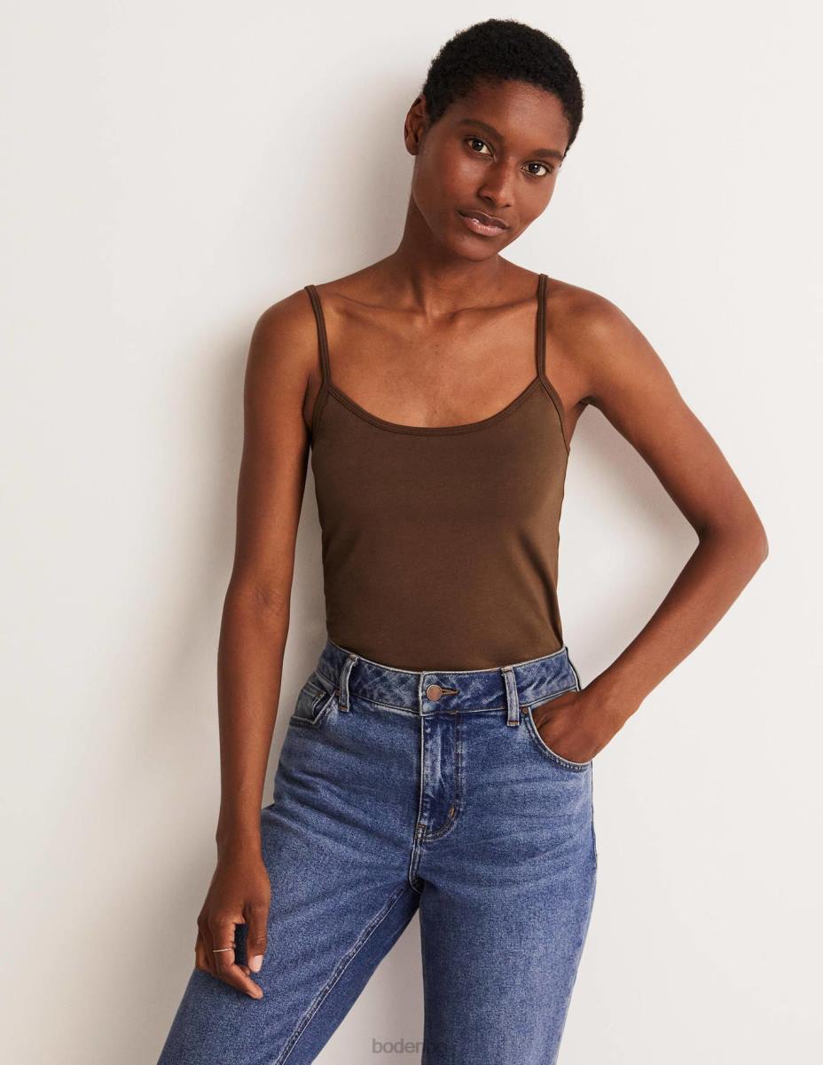 облекло Boden обикновен ками топ наситено кафяво Жени LL68205