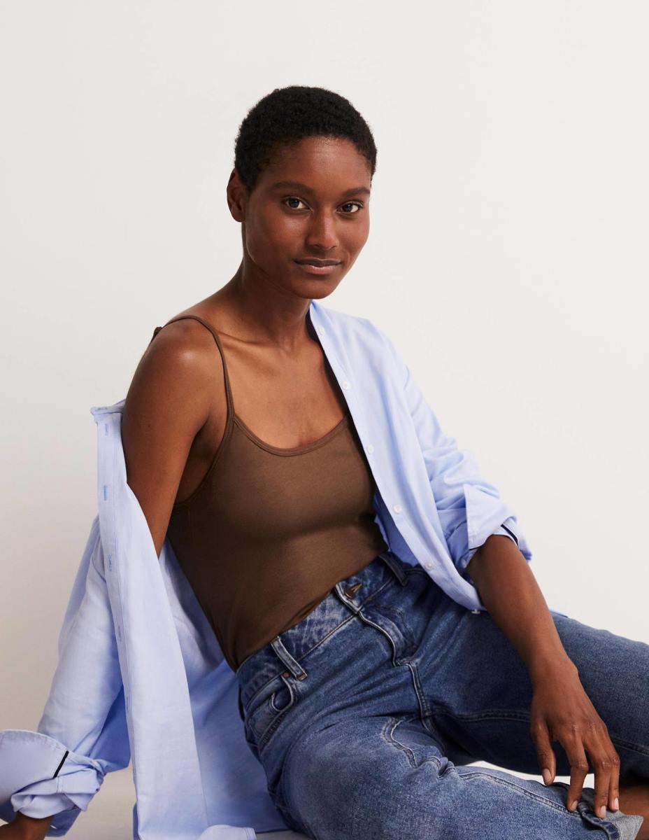 облекло Boden обикновен ками топ наситено кафяво Жени LL68205