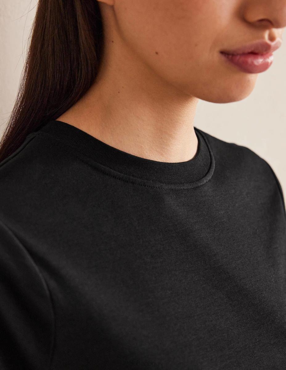 облекло Boden перфектна памучна изрязана тениска черен Жени LL682116